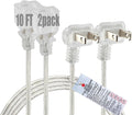 Clear Extension Cord 10 FT 2 Pack, Indoor Thin 2 Prong Extension Cord by Yeatel