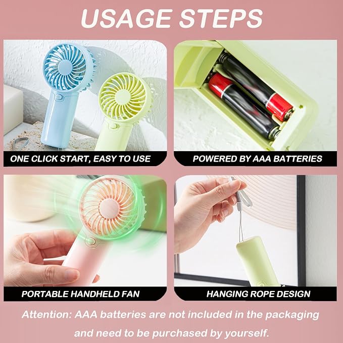 4 Pack Mini Portable Fan - Image 7