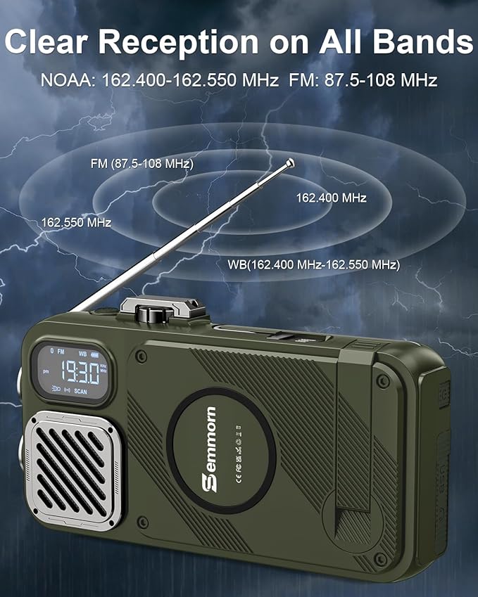 Emergency Radio&22000mAh Solar Power Bank, FM NOAA Weather Radio, Portable Hand - Image 2