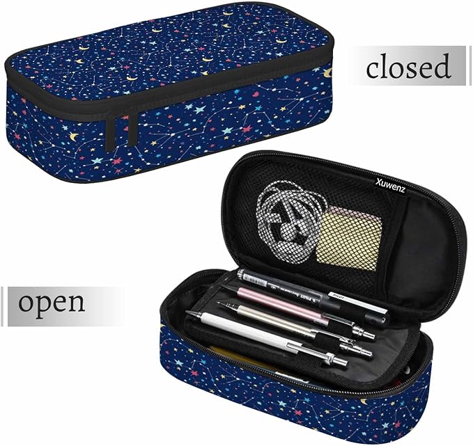 Galaxy Pencil Case Organizer Constellation Space Bright Stars Purple Stationery - Image 7