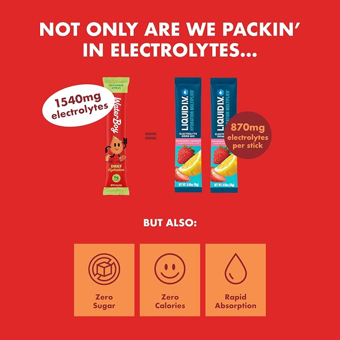 Waterboy Daily Hydration | 1, 570mg Electrolyte Powder Packets | No Sugar - Image 3