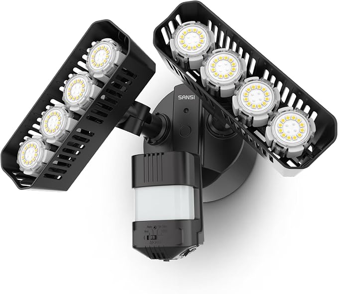 SANSI 7000LM Brightness Motion Sensor Outdoor Lights, 54W 5000K IP65 Waterproof by SANSI