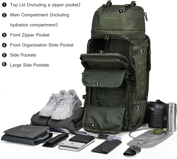 Mardingtop 75L Molle Hiking Internal Frame Backpacks - Image 7