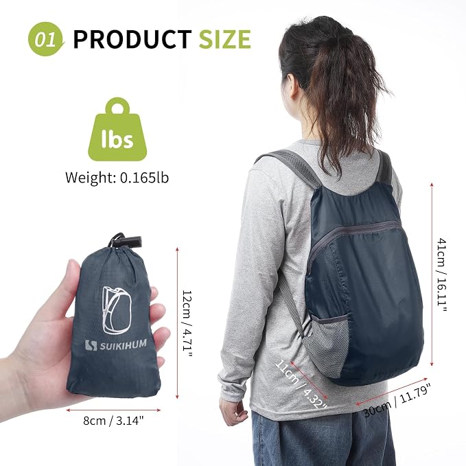 20L Ultra Hiking-Daypack Lightweight Foldable Travel Packable Backpack - Image 3