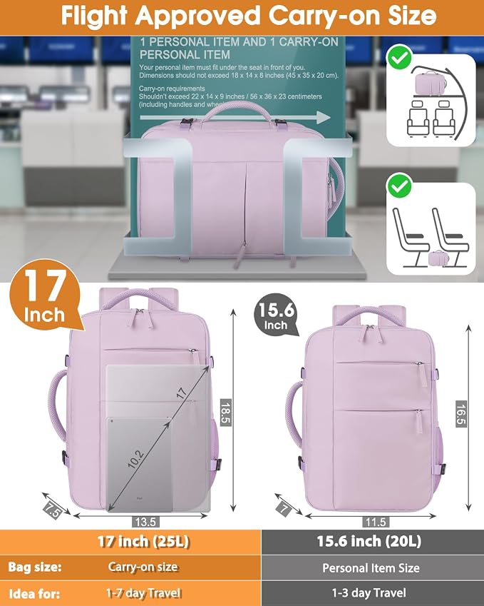 Capolo Travel Backpack for Women Men Waterproof Laptop Backpack Airlines - Image 5