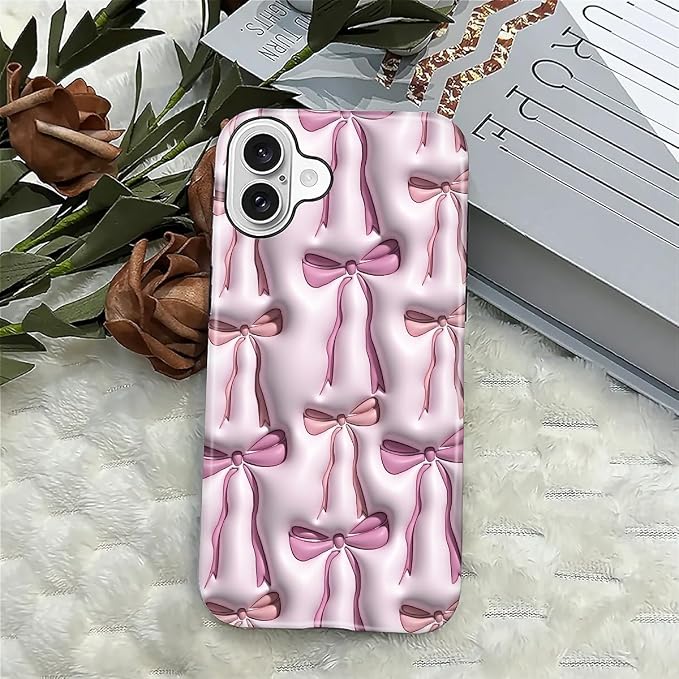 for iPhone 16 Case, HL2 Abstract Ribbons Bows Hybrid 2 Layer Hard Shell - Image 4