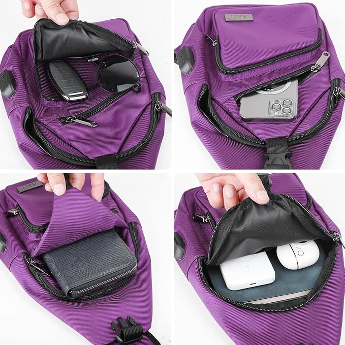 AMJ Crossbody Sling Bag Men Women, Casual Shoulder Backpack, Chest Daypack - Image 5