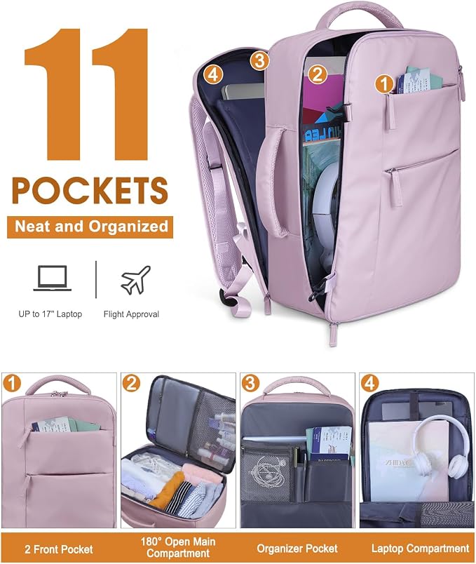 Capolo Travel Backpack for Women Men Waterproof Laptop Backpack Airlines - Image 3