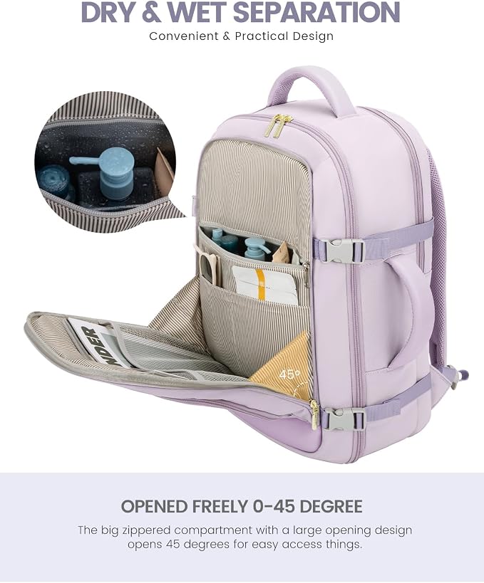 LOVEVOOK Travel Backpack For Women Flight Approved, 50L Large Carry On Backpack - Image 8