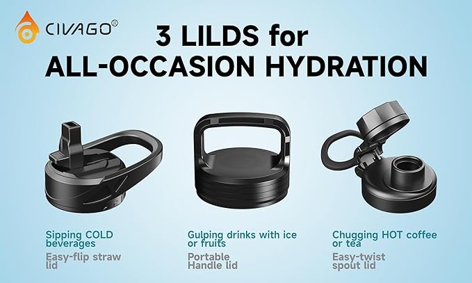 CIVAGO 24 oz Insulated Water Bottle - Image 2