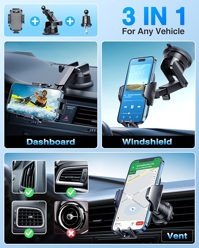 VANMASS Car Phone Holder Cell Phone Mount - Image 4