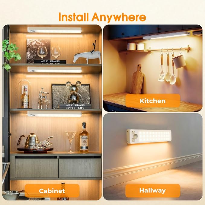 Under Cabinet Rechargeable Dimmable Lighting: 3 Color Temperature Motion Sensor - Image 8