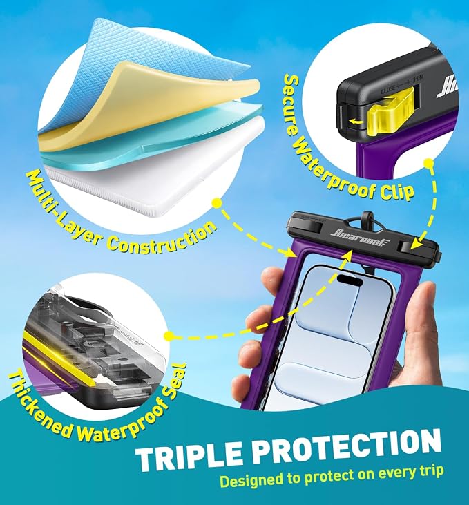 Hiearcool Waterproof Phone Pouch 2 Pack, IPX8 Dry Bag - Image 6