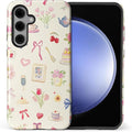 for Samsung Galaxy S25 Case, HL2 Aesthetic Bow Preppy Collage Hybrid 2 Layer by Unknown