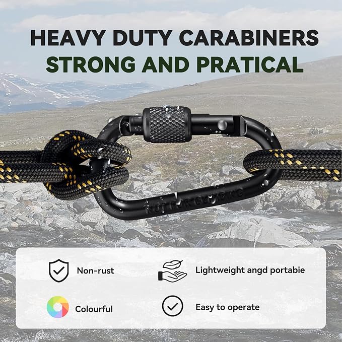 Carabiner Clip, Key Hooks for Keychain Aluminum D Ring Shape Carabiner - Image 7