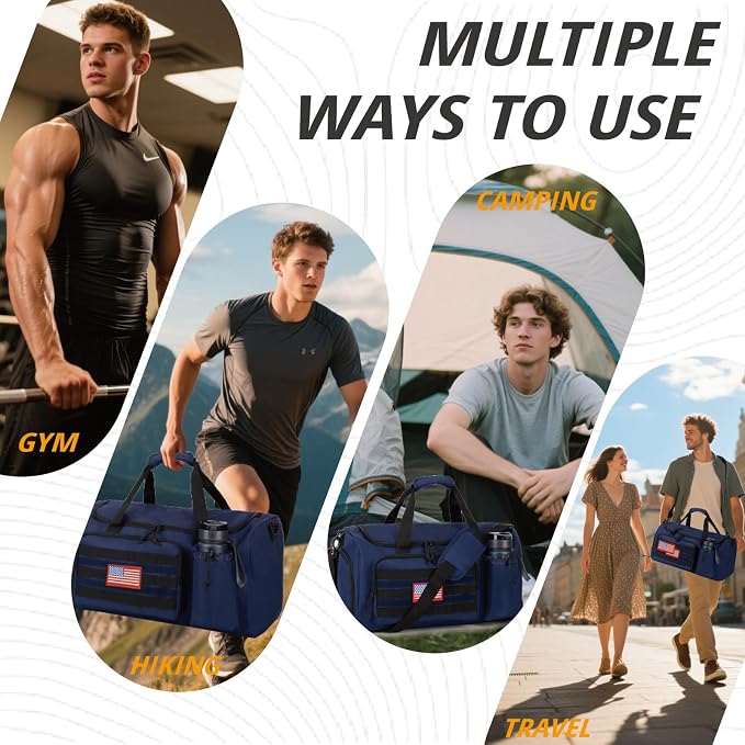 Tactical Gym Bag for Men, 40L Large Capacity Duffle Bags - Image 2