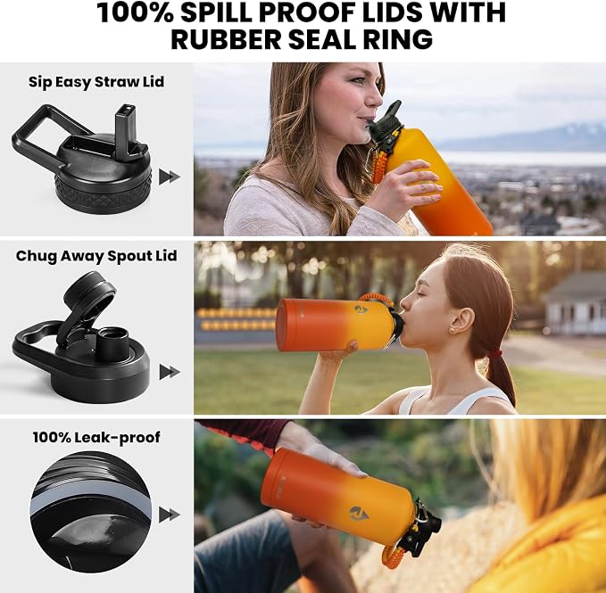 RAYMYLO Insulated Water Bottle 87 oz, Triple Wall Vacuum Stainless Steel - Image 3