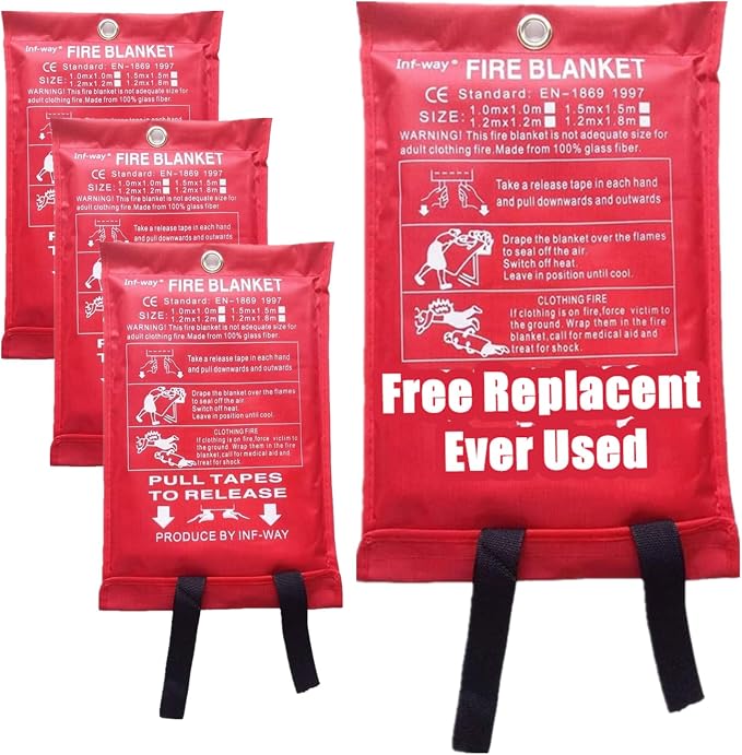Inf-way Emergency Fire Blanket for Home and Kitchen, 5 Size for Choice by Inf-wayFocusonPersonalProtectiveProducts