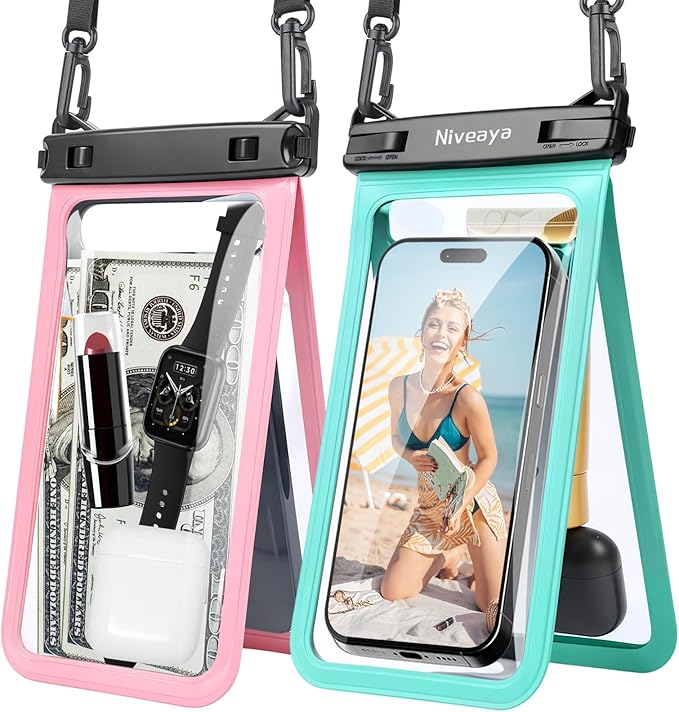 Niveaya Double Space Waterproof Phone Pouch, IPX8 Phone Case by Niveaya