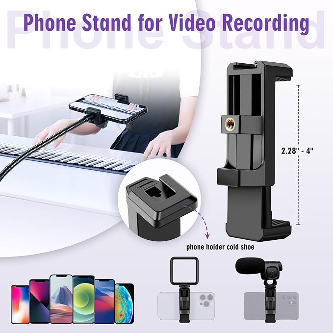 Nineigh 80" Phone Tripod, Selfie Stick Cellphone Tripod, Aluminum Tripods Stand - Image 7