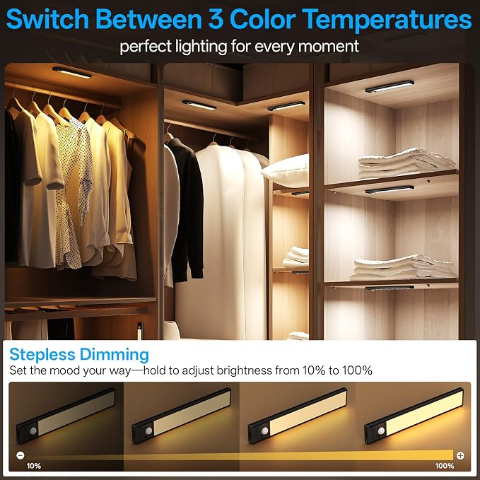 Under Cabinet Lighting Wireless, Motion Sensor Light Indoor Rechargeable - Image 4