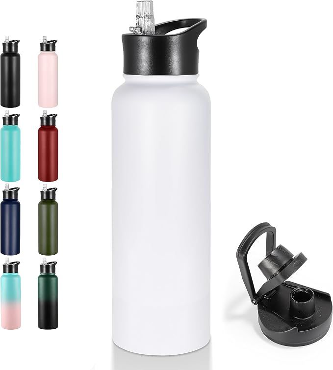 VEGOND 40 oz Insulated Water Bottle Stainless Steel Metal Water Bottles by VEGOND