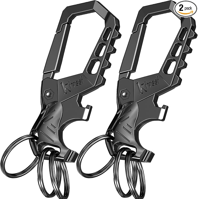 Kivssi Heavy duty metal keychains, Carabiner clip Car key chains, Fashion by Unknown