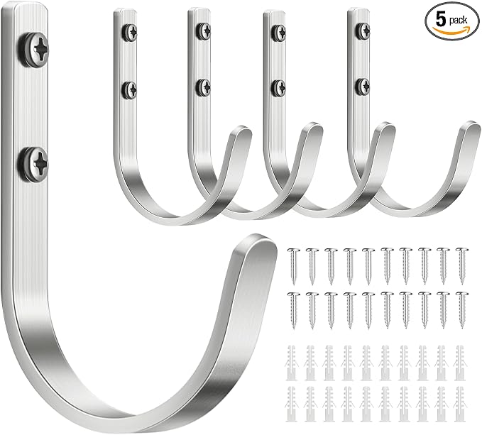 Aluminum Wall Hooks for Hanging Towel/Coat - 22LB Screw in Metal Hanger Wall by Josmimic
