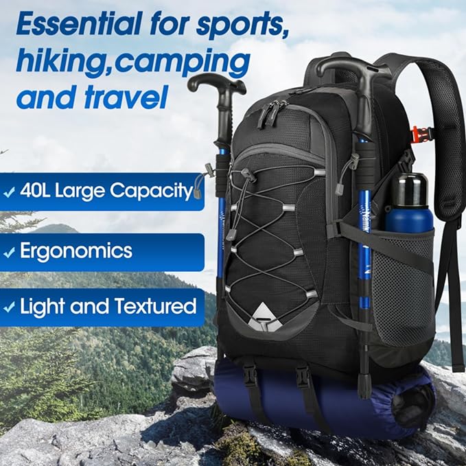 IGOLUMON Hiking Backpack 40L Packable Lightweight Camping Backpack Men Women - Image 6