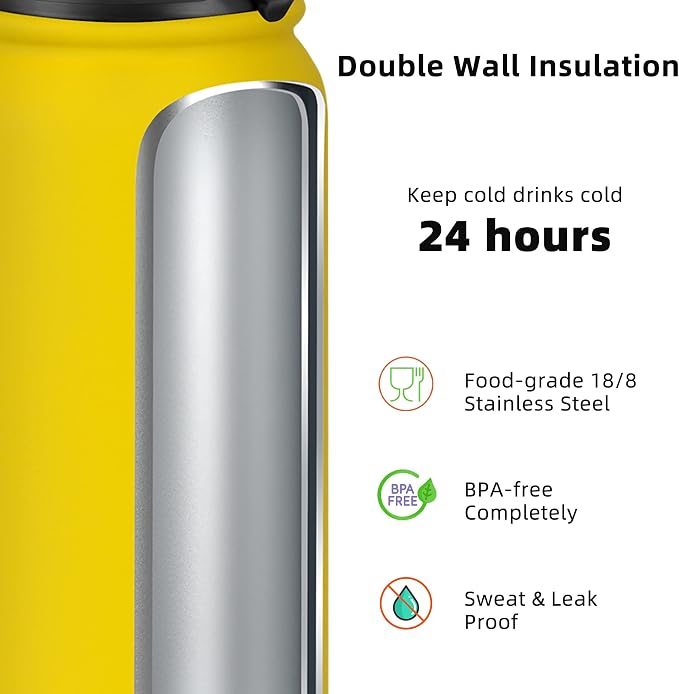 Fanhaw 20 oz Insulated Stainless Steel Water Bottle - Image 4