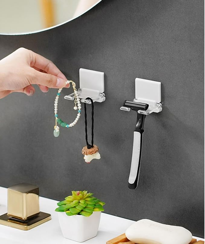 Self-Adhesive Foldable Hook | Wall-Mounted Power Cord Organizer | Razor Holder - Image 4