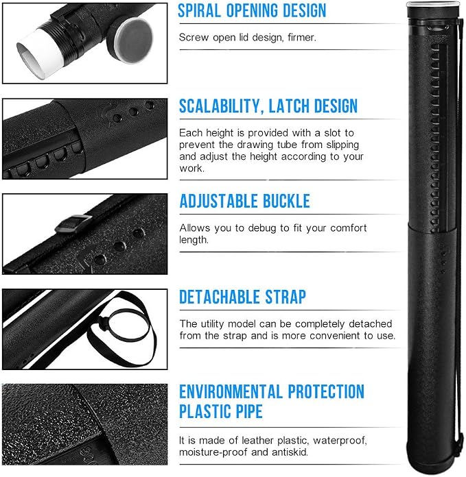 DEWEL Document Tube, Plastic Expanding Poster/Art/Document Storage Tube 24.5 to - Image 4