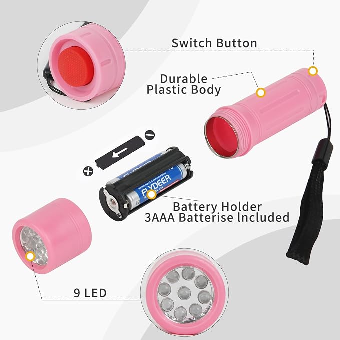 9-LED Mini Flashlight, Small Multicolor Flashlights - Image 2