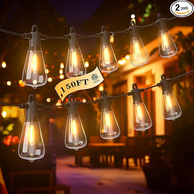 FOOMAN LED Outdoor String Lights, 150FT Outside Waterproof Patio Lights by FOOMAN