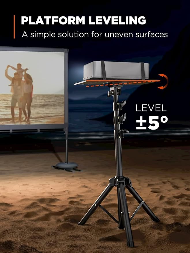AMADA HOMEFURNISHING Foldable Projector Tripod, Adjustable Height 25-63 Inch - Image 3