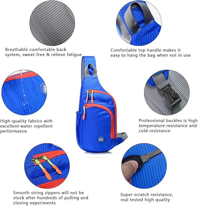 Peicees Small Sling Backpack Waterproof Unisex Shoulder Bag Chest Crossbody - Image 4