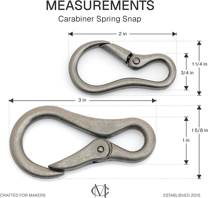 CRAFTMEMORE 2pcs 2 Inches Carabiner Spring Snap Hook Paracord Camping Keychain - Image 4