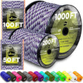 TECEUM 5/32" Paracord Rope 1000 – 1000ft / 200ft / 100ft / 50ft – Tactical by TECEUM
