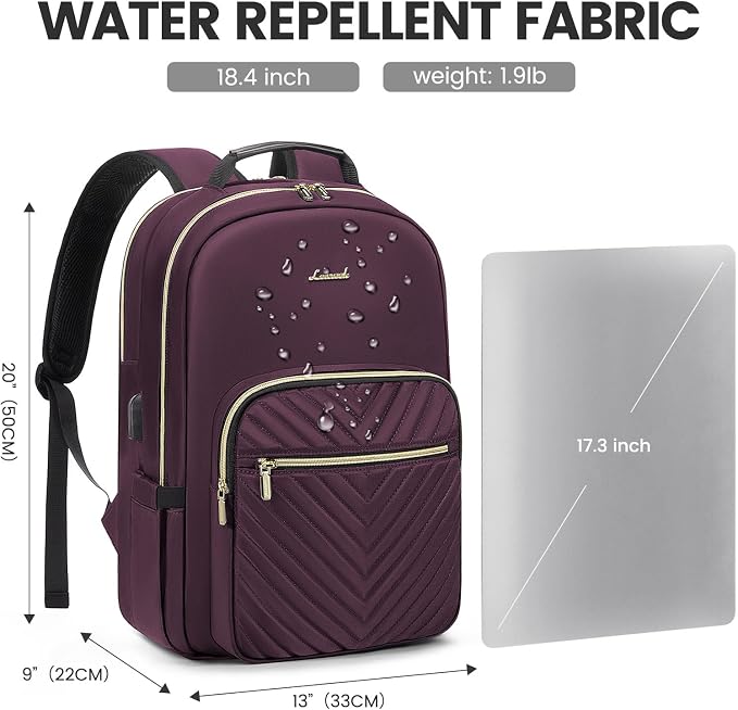 LOVEVOOK Laptop Backpack for Women 18.4 inch, Cute Womens Travel Backpack Purse - Image 4
