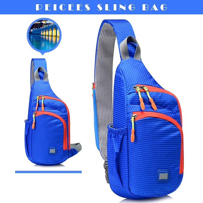 Peicees Small Sling Backpack Waterproof Unisex Shoulder Bag Chest Crossbody - Image 8