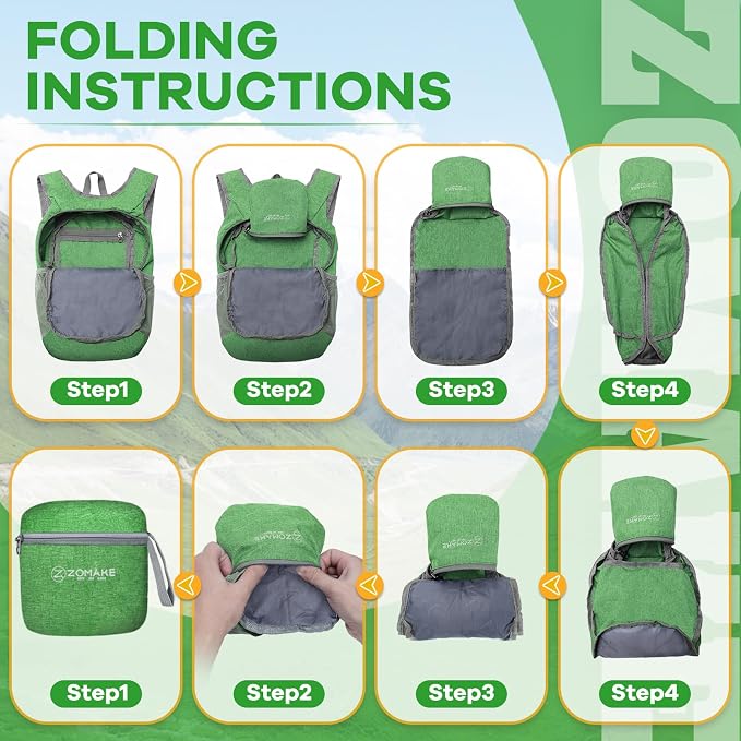 ZOMAKE 10L Ultra Lightweight Packable Backpack, Small Daypack Light Foldable - Image 5