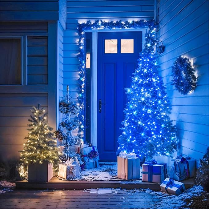 JMEXSUSS Blue Christmas String Lights Indoor Outdoor, 66ft 200 LED Blue String - Image 5