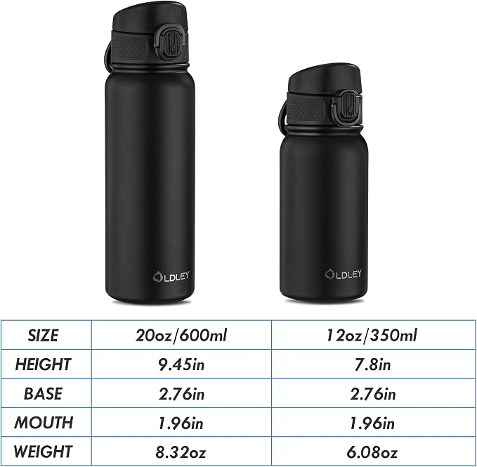 OLDLEY 20 Oz Insulated Stainless Steel Water Bottle - Image 4