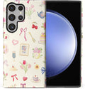 for Samsung Galaxy S24 Ultra Case, HL2 Aesthetic Bow Preppy Collage Hybrid 2 by Unknown