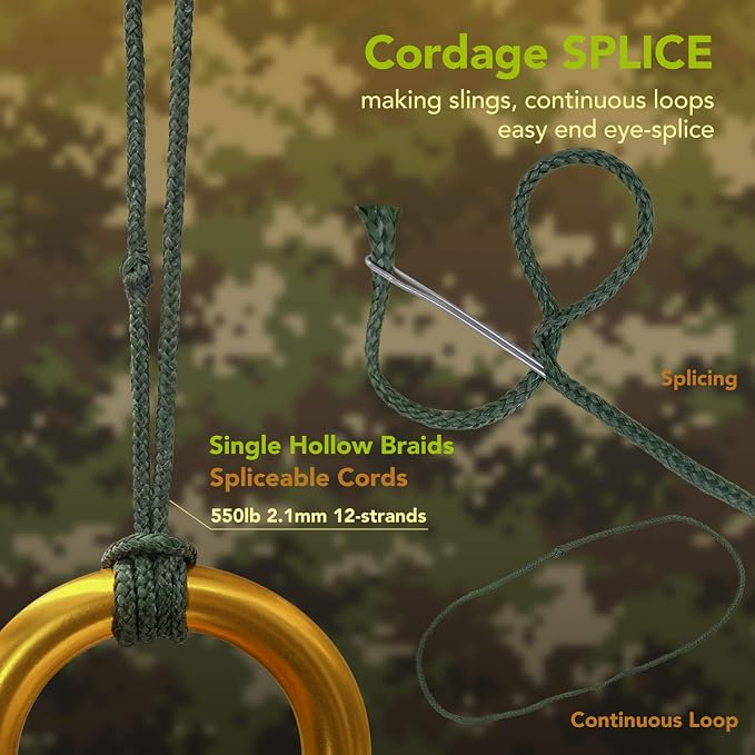 emma kites Camo Green, Trip Line, Cord Friction-Saw, Boot Laces, Survival Cord - Image 4