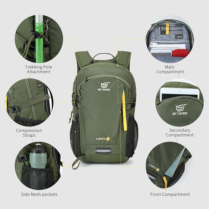 SKYSPER Small Hiking Backpack, 20L/30L Lightweight Travel Backpacks Hiking - Image 4
