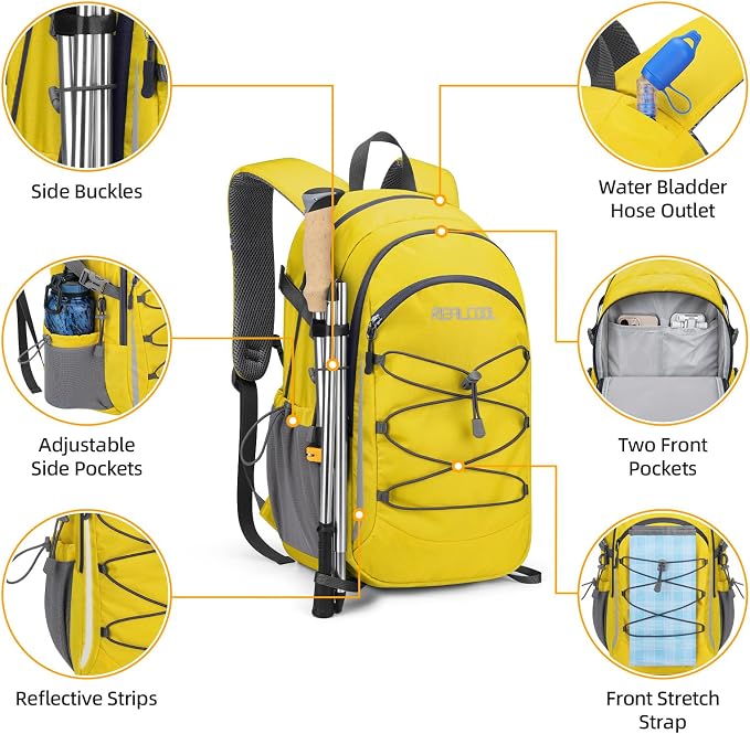 RealCool Hiking Backpack for Men Women, 20L Lightweight Waterproof Travel - Image 3