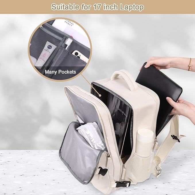 Sinaliy Travel Backpack for Women, Expandable 40L Carry on Flight Approved - Image 6