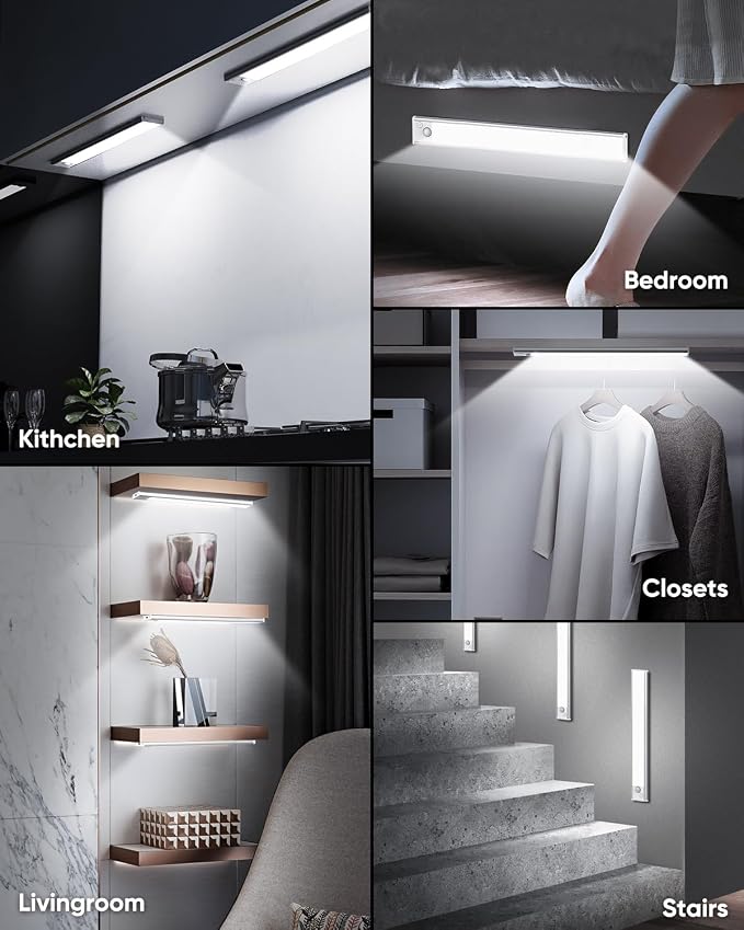 Under Cabinet Lights, 3200mAh Magnetic Dimmable Closet Lights, 6500K Wireless - Image 7