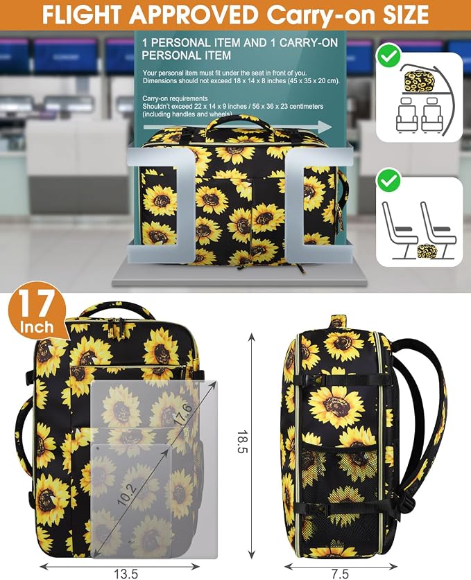 Capolo Travel Backpack for Women Men Waterproof Laptop Backpack Airlines - Image 5
